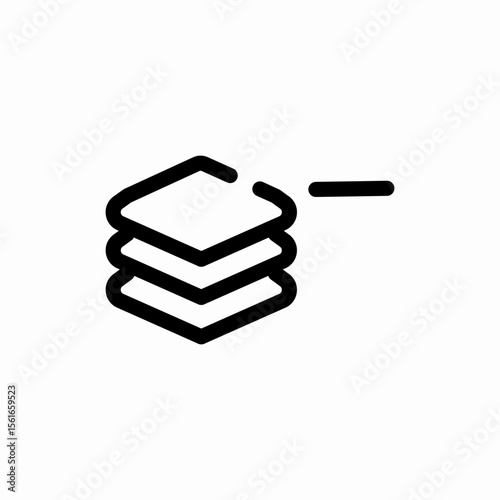 layers stack multiple sheets minus icon vector sign