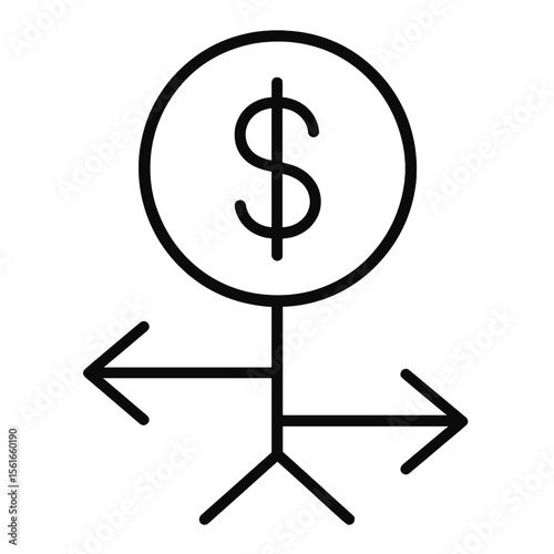 Icon representing financial decision-making with dollar symbol  