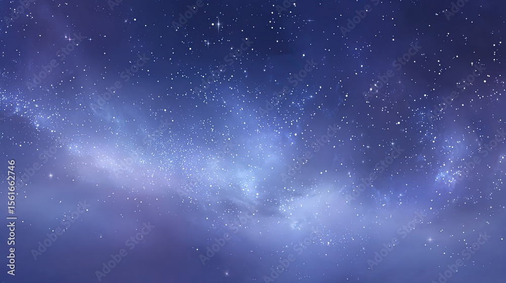Obraz premium Beautiful clear night sky filled with countless shining stars and cosmic dust.