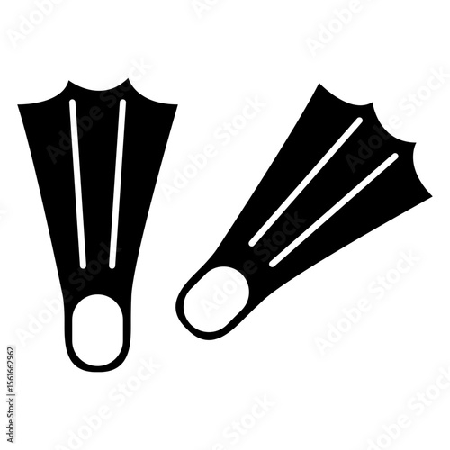 Icono silueta de aletas de buceo