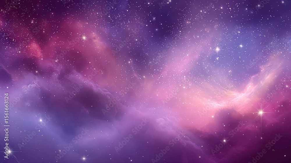 Fototapeta premium Stunning view of a colorful galaxy nebula with stars and cosmic dust in space.