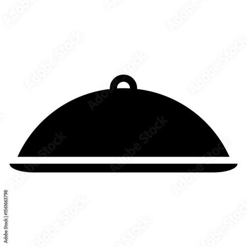 Logo de restaurante. Icono silueta de bandeja para comida con tapa