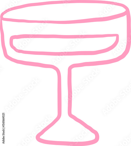 Line Art Cocktail Coupe Glass Element