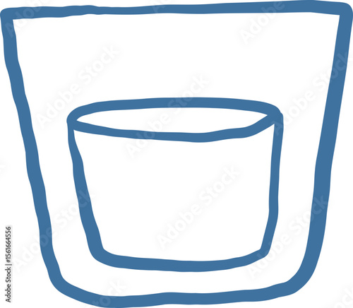 Line Art Cocktail Coupe Glass Element