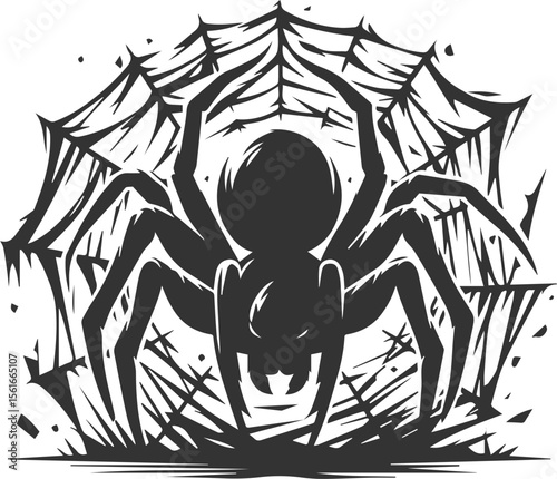 Spider vector silhouette