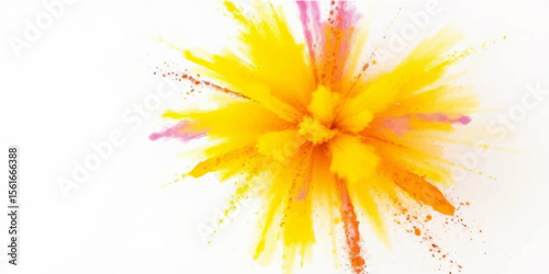 Abstract watercolor background with colorful paint splashes, floral designs, and ink blot textures