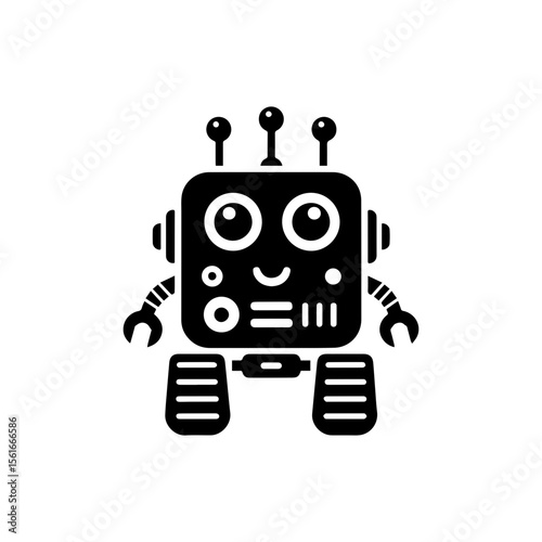 simple silhouette of control panel on this silly bot, not scary