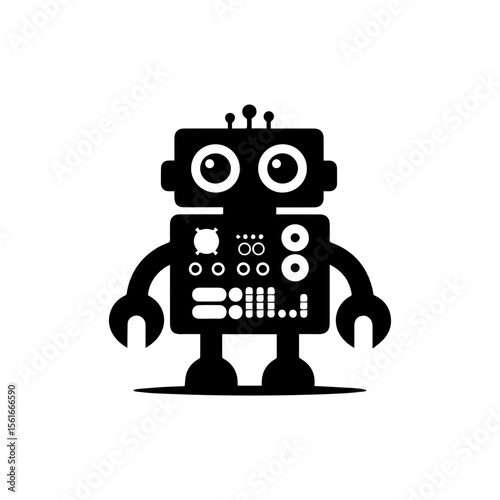 simple silhouette of control panel on this silly bot, not scary