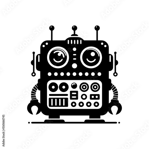 simple silhouette of control panel on this silly bot, not scary
