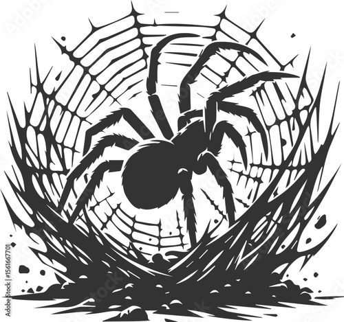 Spider vector silhouette