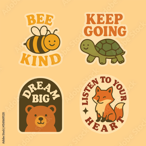 Adorable Animal Stickers with Positive Quotes