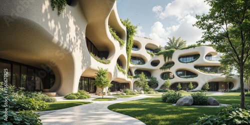 Climate-Positive Architecture Carbon-sequestering building material close-up, regenerative design visualization, hopeful climate solution aesthetic, sustainable luxury signifiers