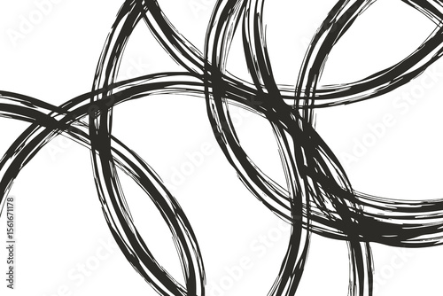 Abstract circular brush stroke vector background. Design illustration for decoration, wall decor, wallpaper, cover, banner.