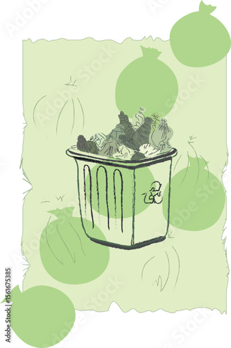 recycling plastic bottles for ecology infographics on green background