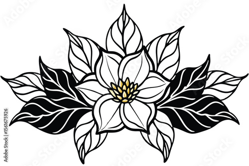 Golden floral art with delicate blooms and a decorative rim design
