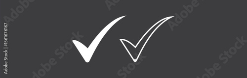  Check marks in simple flat design. Vector illustration