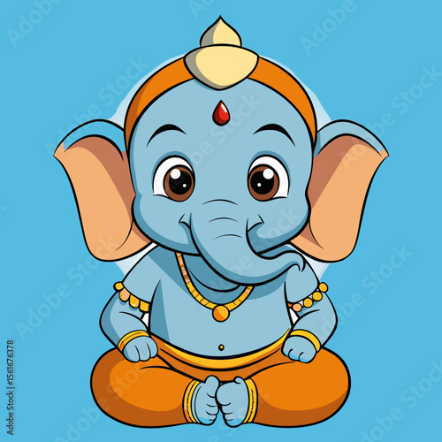 Baby Lord Ganesh Vector Art – Cute Smile & Mystical Aura