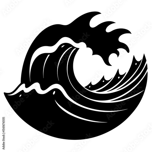 Waves Crashing Silhouette