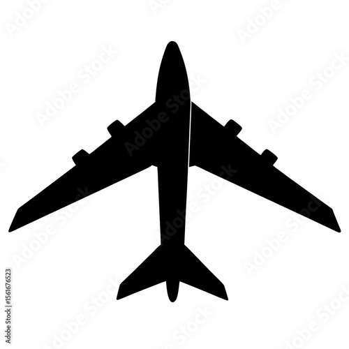 Airplane in Flight Silhouette