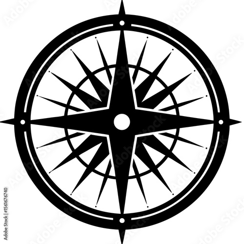 Vintage Compass Silhouette