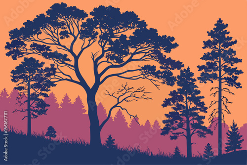 forest silhouette gradient style