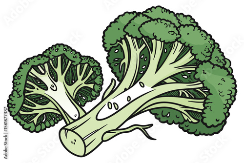 Vibrant hdr style broccoli florets with rich green hues