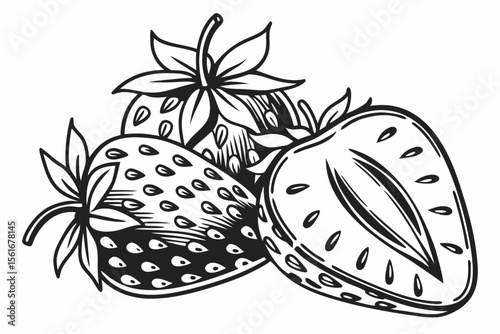 black-vector-of-a-strawberry--