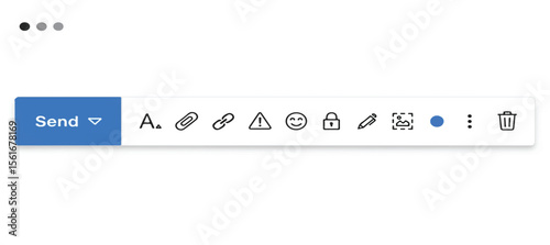 Email toolbar with "Send" button and formatting icons on white background