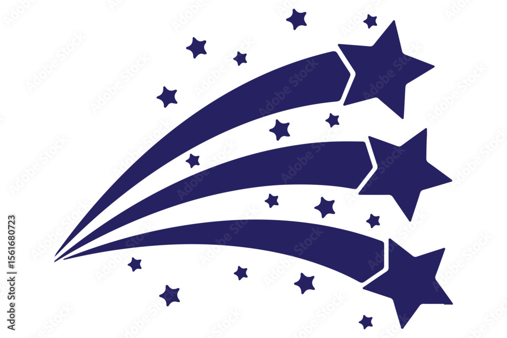 Obraz premium Abstract Falling Star Vector, Shooting Star with Elegant Star Trail on White Background.