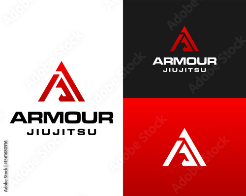 Letter AJ monogram Jiu-Jitsu Logo Design