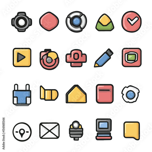 2D Flat icon Digital Marketing & SEO Icons isolated in White Background 