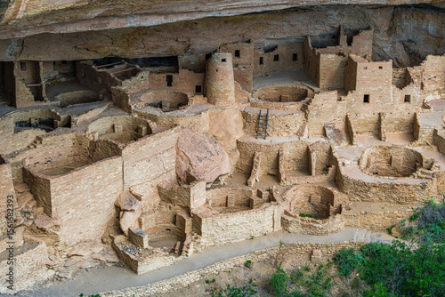 Bilde på lerret The UNESCO world heritage site The Cliff Palace cliff dwelling in the National Park Mesa Verde in Colorado state of United States