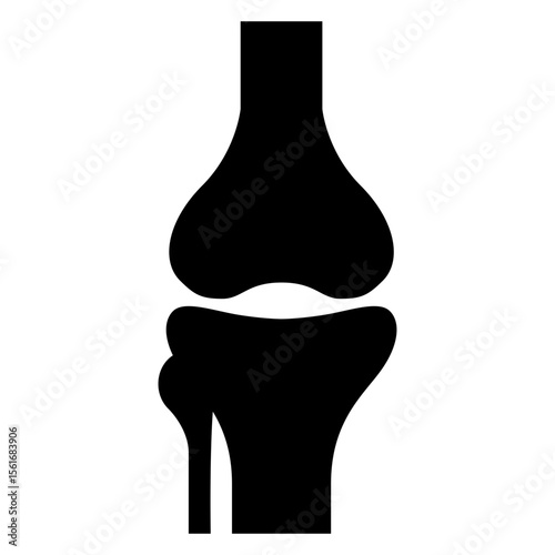 Logo medical. Icono silueta de huesos de la rodilla 