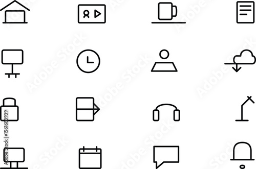 Minimalist UI Icon Set –  Clean Line Vector Symbols for Digital and Web Design