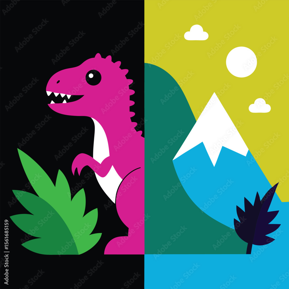 Naklejka premium Vibrant abstract geometric pattern with bold color accents