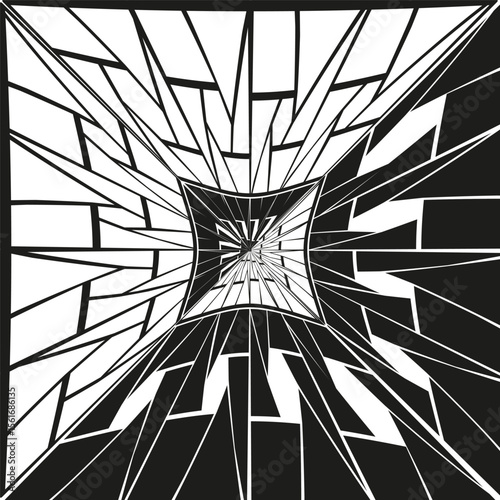 Interconnected network design. Connected cluster pattern. Abstract linkage illustration. Vector communications symbol.