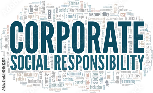 Corporate Social Responsibility word cloud conceptual design isolated on white background.