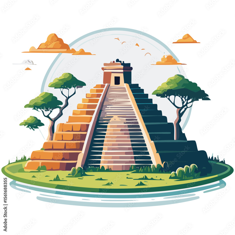 generar un logotipo a una sola tinta del mictlan, El inframundo azteca, geometrico, sencillo