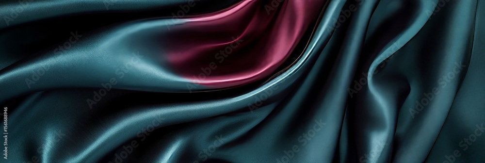 Obraz premium Abstract Fabric Texture in Deep Dark Green, Black, and Red for Luxury Background Design Use