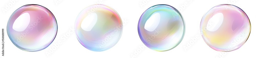 Obraz premium Four iridescent spheres (1)