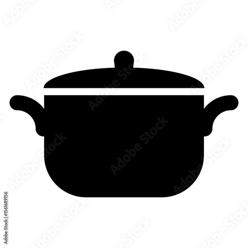 Logo restaurante. Icono silueta de olla con tapa