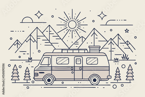 Vector illustration of a cartoon car with a map on a city road, perfect for transportation and travel designs