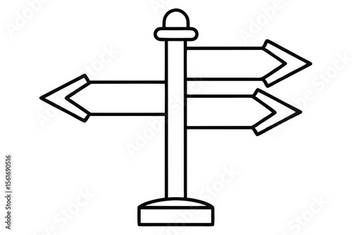 A 3D render of a directional arrow signpost, pointing the way as a symbol of business choice or travel information