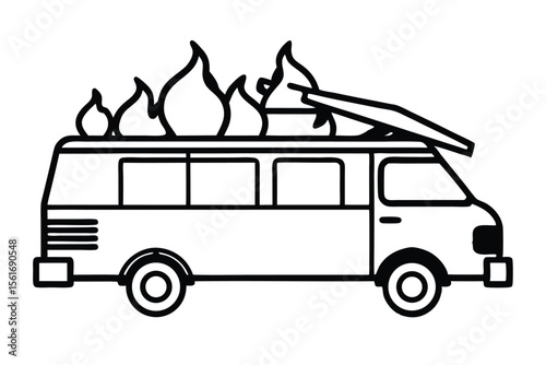 Vintage red London tourist bus vector illustration