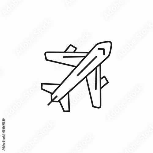 airplane in flight icon sign vector