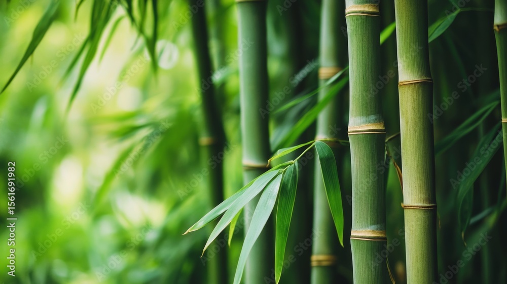 Fototapeta premium Bamboo leaves and bamboo forests