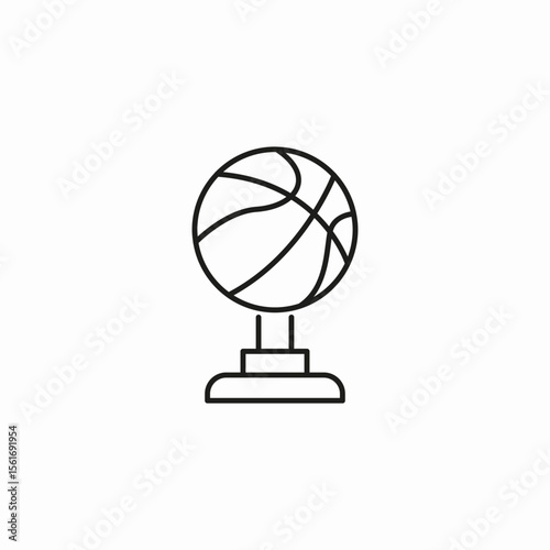 basketball trophy stand icon sign vector