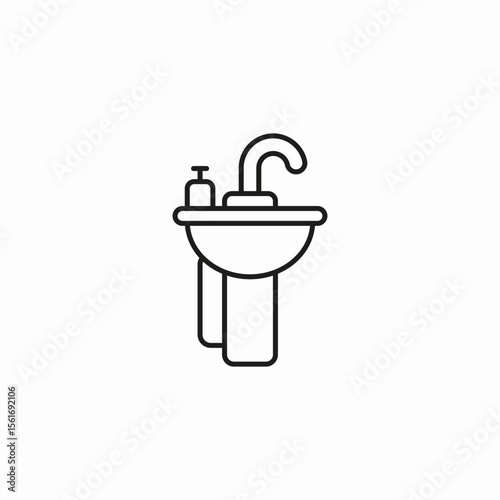 bathroom sink faucet icon sign vector