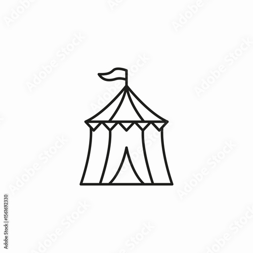 big top tent circus icon sign vector