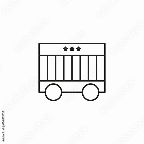 circus wagon stars icon sign vector